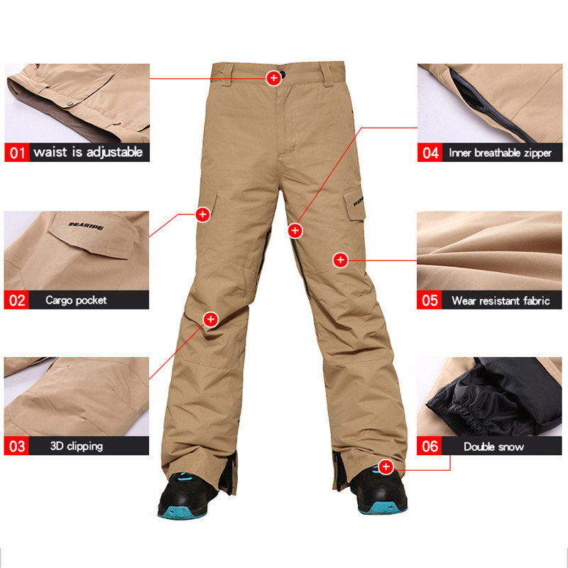 Férfi síruha téli meleg vízálló kabát és nadrág szélálló kültéri sport hószett síelés snowboard hóruha sísuite hóruha