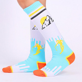 Деликатни чорапи за сняг Неплъзгащ се маншет Удобни зимни чорапи за каране на ски сноуборд Кънки Леки памучни чорапи за зимата