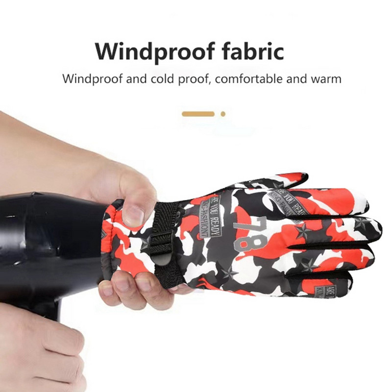 Téli meleg síelés kerékpáros kesztyű Érintőképernyős csúszásgátló vastagságú hővédő kesztyű férfiaknak női vízálló polár Sprots kesztyűk