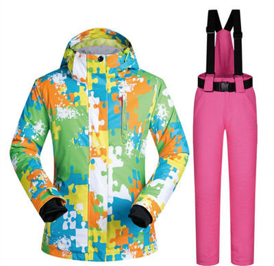 Costum de schi pentru femei rezistent la vânt și la apă pentru snowboard îmbrăcăminte sport în aer liber jachetă de schi + pantaloni camping călărie îmbrăcăminte super caldă