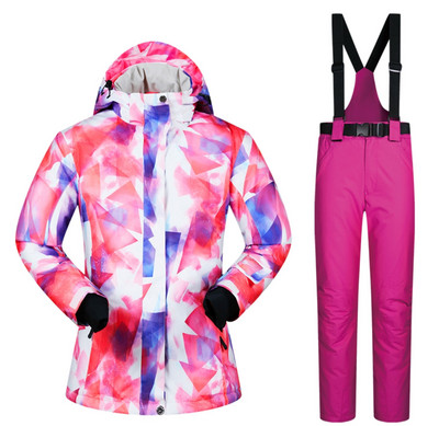 Costum de schi pentru femei rezistent la vânt și la apă pentru snowboard îmbrăcăminte sport în aer liber jachetă de schi + pantaloni camping călărie îmbrăcăminte super caldă