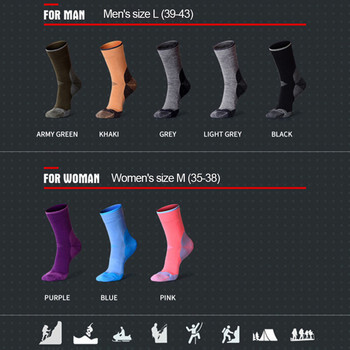 KoKossi Θερμικές Κάλτσες Ανδρικές Γυναικείες Μάλλινες Χειμερινές Πυκνές Διατηρούνται ζεστές Μαλακές Υπαίθριες Σπορ Σκι Πεζοπορία Ορειβασία Φορητές κάλτσες