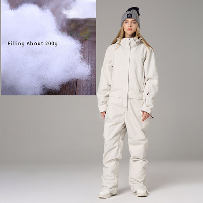 Fleece ανδρική ολόσωμη φόρμα σκι Γυναικεία φόρμα χιονιού με ζεστή κουκούλα Αδιάβροχη γυναικεία φόρμα κατάβασης για snowboarding Αθλητική ανδρική φόρμα