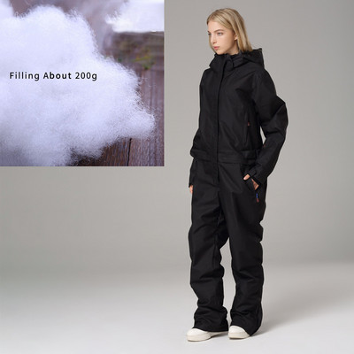 Fleece ανδρική ολόσωμη φόρμα σκι Γυναικεία φόρμα χιονιού με ζεστή κουκούλα Αδιάβροχη γυναικεία φόρμα κατάβασης για snowboarding Αθλητική ανδρική φόρμα