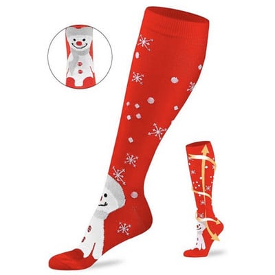 Ciorapi de Crăciun bărbați, femei, șosete lungi de compresie casual, elastice, în aer liber, ciorapi elastici pentru viței