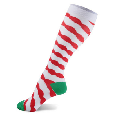 Мъжки, дамски коледни чорапи Ежедневни компресионни дълги чорапи, разтегливи, забавни, ластични чорапи за прасеца на открито