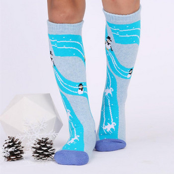 Κάλτσες πεζοπορίας που απορροφούν τον ιδρώτα Άνετα για παιδιά Χειμώνα Ζεστές θερμικές κάλτσες χιονιού Χειμερινές κάλτσες χρώματος αντίθεσης για εξωτερικούς χώρους