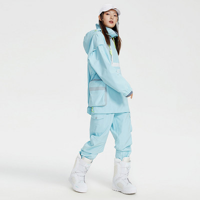 2022 Nová lyžiarska súprava pre ženy, šitie, outdoorové snowboardové bundy, zahustené teplé snehové nohavice, overaly, lyžiarske obleky, zimné oblečenie