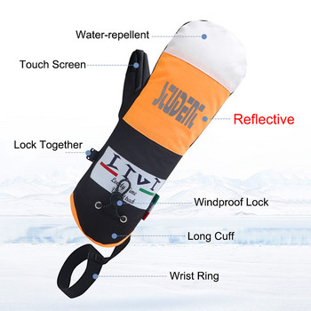 Термо сноуборд ски ръкавици с пухени пера Водоустойчиви зимни топли ръкавици за сняг Мъже Жени Ски Моторна шейна Светлоотразителен сензорен телефон