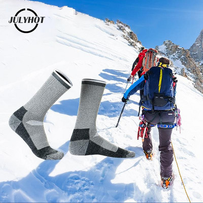 Nové zimné pánske dámske turistické športové ponožky, vlnené termálne lyžiarske ponožky, teplé snowboardové outdoorové trekkingové termoponožky