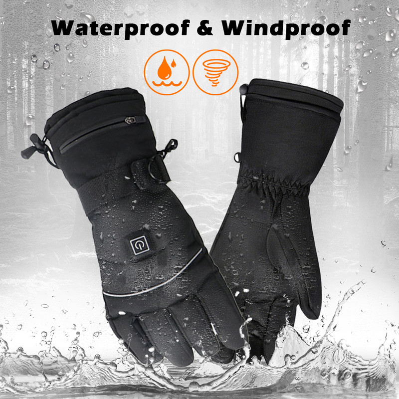 Mănuși încălzite cu baterie Guante încălzite impermeabile cu ecran tactil Mănuși pentru motociclete alimentate cu baterie Mănuși de schi pentru călărie pe motocicletă