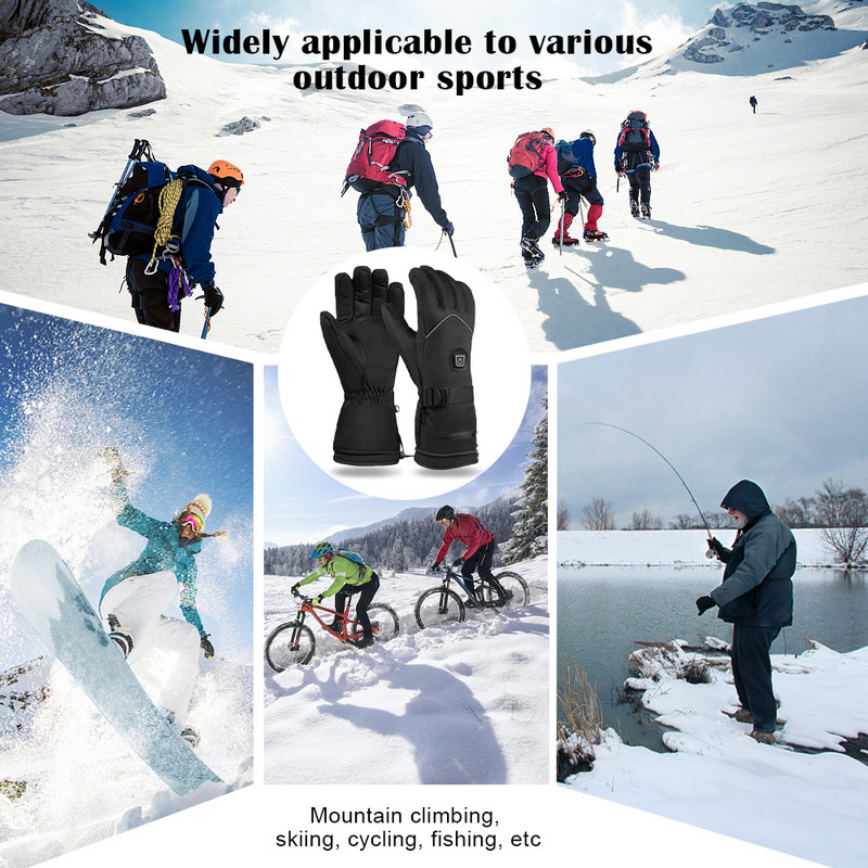 Mănuși încălzite cu baterie Guante încălzite impermeabile cu ecran tactil Mănuși pentru motociclete alimentate cu baterie Mănuși de schi pentru călărie pe motocicletă