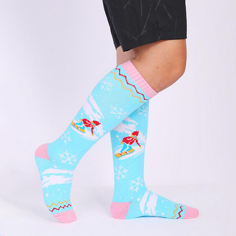 1 pora slidinėjimo kojinių Patogios, atsparios vėjui, sustorėjusios moteriškos žieminės terminio laipiojimo kojinės, skirtos lauke