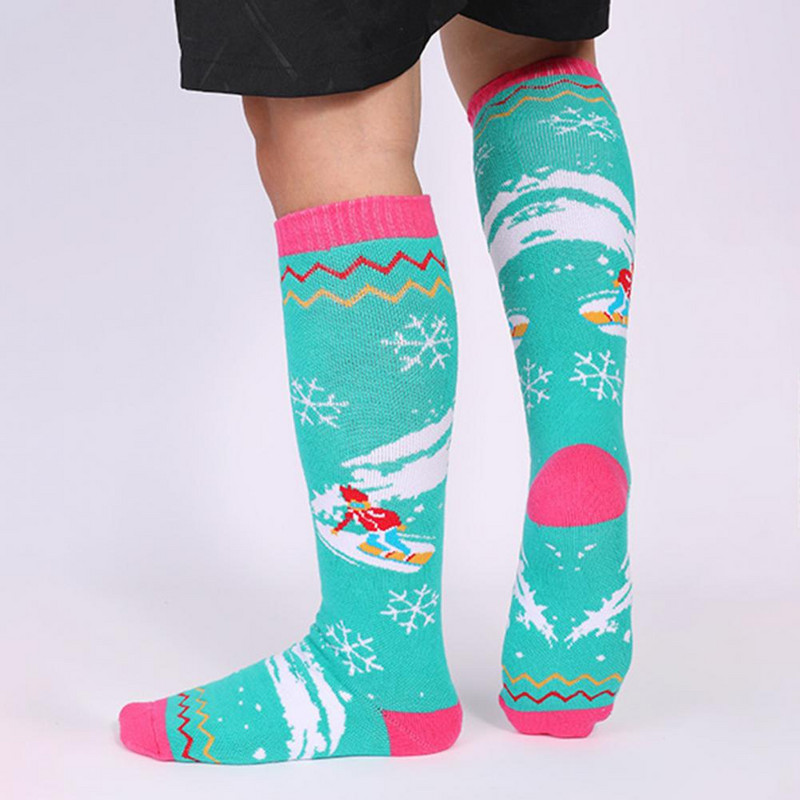 1 pora slidinėjimo kojinių Patogios, atsparios vėjui, sustorėjusios moteriškos žieminės terminio laipiojimo kojinės, skirtos lauke