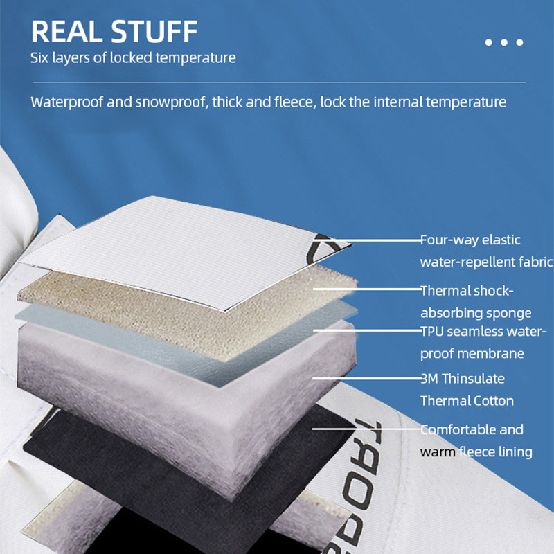 Slidinėjimo pirštinės Vyriškos Moteriškos Žieminės Šiltos Vėjui Neperšlampamos Neperšlampamos Jutiklinio ekrano Vilnos Neslidžios Snieglentės Lauke Snieginės dviračių slidinėjimo pirštinės