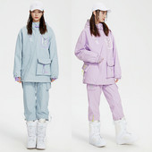 2022 m. naujas žieminis slidinėjimo kostiumas, moteriškas snieglenčių kostiumas lauke, kombinezonas su gobtuvu, atsparus vėjui ir vandeniui atsparus, šiltos sniego kelnės