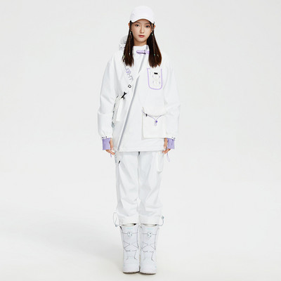 2022 m. naujas žieminis slidinėjimo kostiumas, moteriškas snieglenčių kostiumas lauke, kombinezonas su gobtuvu, atsparus vėjui ir vandeniui atsparus, šiltos sniego kelnės