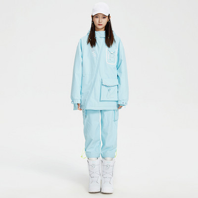 2022 m. naujas žieminis slidinėjimo kostiumas, moteriškas snieglenčių kostiumas lauke, kombinezonas su gobtuvu, atsparus vėjui ir vandeniui atsparus, šiltos sniego kelnės