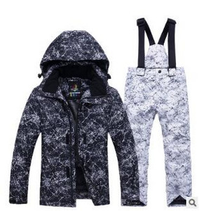 Paauglių vaikiškas žieminis slidinėjimo kostiumas storas šiltas vandeniui atsparus vėjui mergaičių drabužių komplektas berniukams lauko medvilniniai sportiniai drabužiai