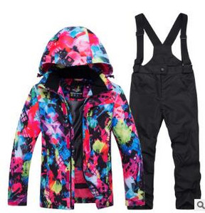 Paauglių vaikiškas žieminis slidinėjimo kostiumas storas šiltas vandeniui atsparus vėjui mergaičių drabužių komplektas berniukams lauko medvilniniai sportiniai drabužiai