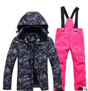 Paauglių vaikiškas žieminis slidinėjimo kostiumas storas šiltas vandeniui atsparus vėjui mergaičių drabužių komplektas berniukams lauko medvilniniai sportiniai drabužiai