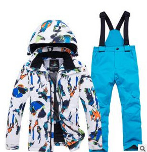 Paauglių vaikiškas žieminis slidinėjimo kostiumas storas šiltas vandeniui atsparus vėjui mergaičių drabužių komplektas berniukams lauko medvilniniai sportiniai drabužiai