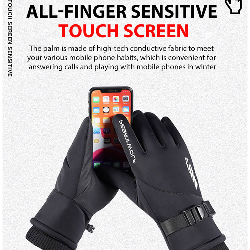 Slidinėjimo pirštinės Vyriškos Moteriškos Žiemos Lauke Šiltos Vėjo nepraleidžiančios Vandeniui atsparios jutiklinės pirštinės Neslidžios Storos vilnos dviračių slidinėjimo pirštinės