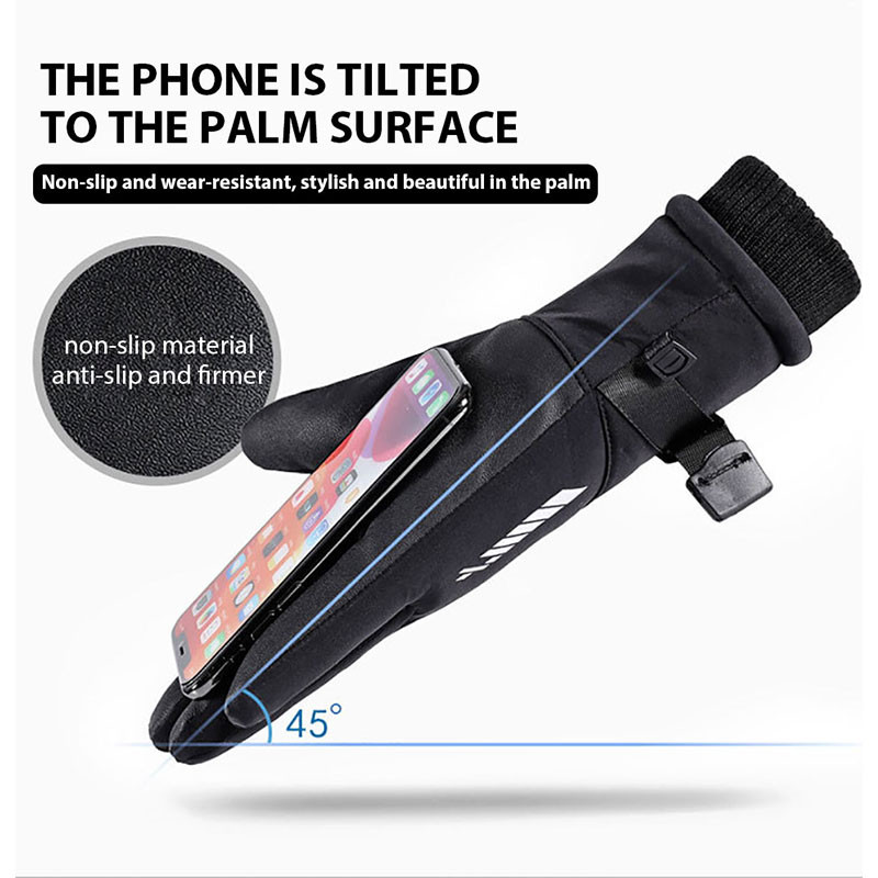 Slidinėjimo pirštinės Vyriškos Moteriškos Žiemos Lauke Šiltos Vėjo nepraleidžiančios Vandeniui atsparios jutiklinės pirštinės Neslidžios Storos vilnos dviračių slidinėjimo pirštinės