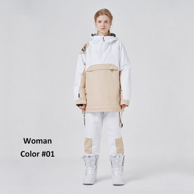 Snowboard kabát nadrág szett Női Férfi Sí jelmez Hóruha viselet Vastag téli meleg ruházat kültéri snowboard overál felszerelés