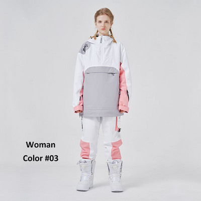 Snowboard kabát nadrág szett Női Férfi Sí jelmez Hóruha viselet Vastag téli meleg ruházat kültéri snowboard overál felszerelés