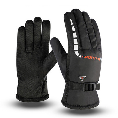 Vyrai Moteriškos slidinėjimo pirštinės Reguliuojama sagtis Fleece žieminės storintos šiltos pirštinės Ultralengvos vandeniui atsparios motociklo terminis sniego sportas