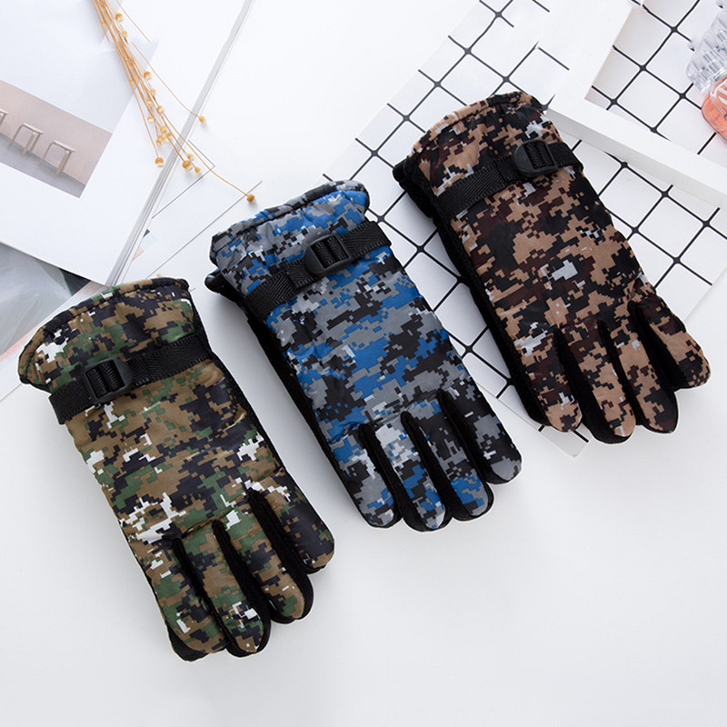 Vyrai Moteriškos slidinėjimo pirštinės Reguliuojama sagtis Fleece žieminės storintos šiltos pirštinės Ultralengvos vandeniui atsparios motociklo terminis sniego sportas