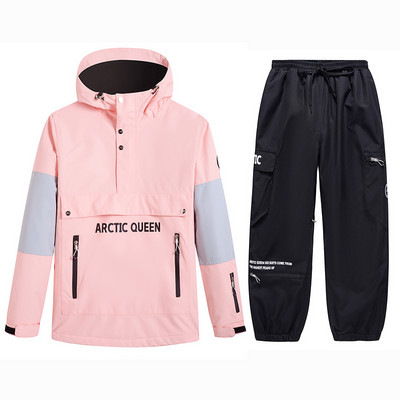 Costum de schi Femei Bărbați Nou Gros Cald Impermeabil Rezistent la vânt Cuplu Snowboarding Jachetă Pantaloni Set Femei Costume de zăpadă în aer liber Unisex