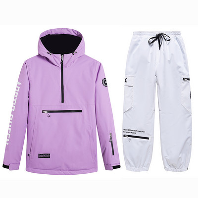 Costum de schi Femei Bărbați Nou Gros Cald Impermeabil Rezistent la vânt Cuplu Snowboarding Jachetă Pantaloni Set Femei Costume de zăpadă în aer liber Unisex