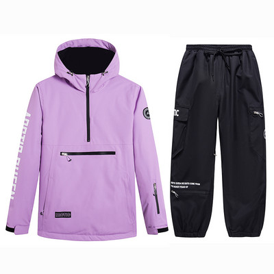 Costum de schi Femei Bărbați Nou Gros Cald Impermeabil Rezistent la vânt Cuplu Snowboarding Jachetă Pantaloni Set Femei Costume de zăpadă în aer liber Unisex
