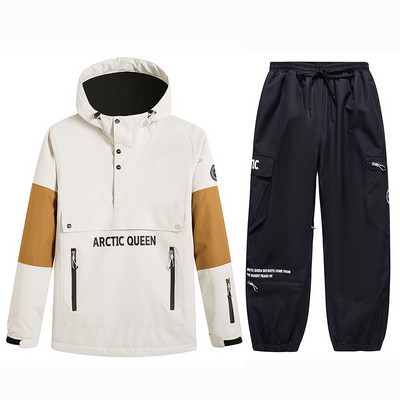 Costum de schi Femei Bărbați Nou Gros Cald Impermeabil Rezistent la vânt Cuplu Snowboarding Jachetă Pantaloni Set Femei Costume de zăpadă în aer liber Unisex