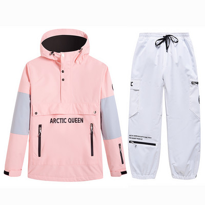 Costum de schi Femei Bărbați Nou Gros Cald Impermeabil Rezistent la vânt Cuplu Snowboarding Jachetă Pantaloni Set Femei Costume de zăpadă în aer liber Unisex
