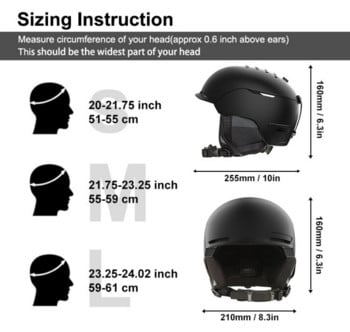 Регулируема каска за мъже, жени, ски, сноуборд, 3 размера, висококачествени подложки за уши, безопасна каска, сноуборд, унисекс, защита на главата