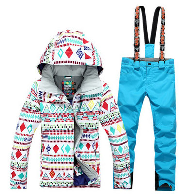 Costum de schi marca GSOU SNOW 10K pantaloni impermeabili + set de jachete sport de iarnă haine îngroșate costum de snowboard set de îmbrăcăminte pentru zăpadă