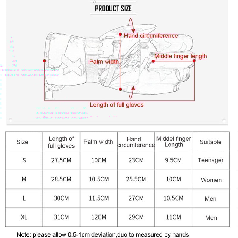 Thermal síkesztyűk férfi női téli polár vízálló meleg snowboard hókesztyűk 5 ujjas érintőképernyő síeléshez