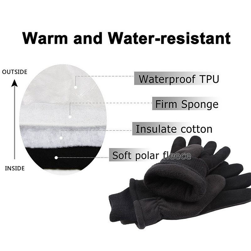 OZERO Winter WarmThermal Мотоциклетни ръкавици Колоездене Велосипед Ръкавици с цял пръст Ски Открит Къмпинг Туризъм Мотоциклетни ръкавици