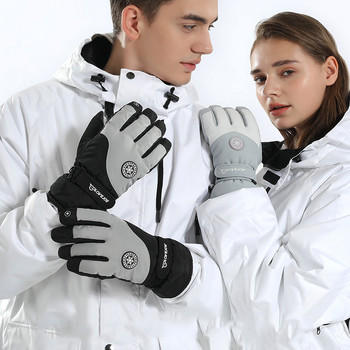 Ски Сноуборд Водоустойчиви ръкавици Thinsulate Топъл сензорен екран Студено време зимни ръкавици ръкавици Моторни шейни Ръкавици Мъже Жени