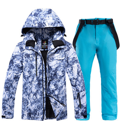 Férfi sídzseki és nadrág szett vízálló kültéri téli snowboard dzsekik szélálló hegyi hóruha