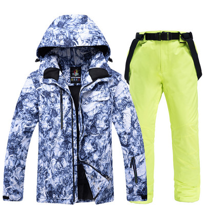 Férfi sídzseki és nadrág szett vízálló kültéri téli snowboard dzsekik szélálló hegyi hóruha