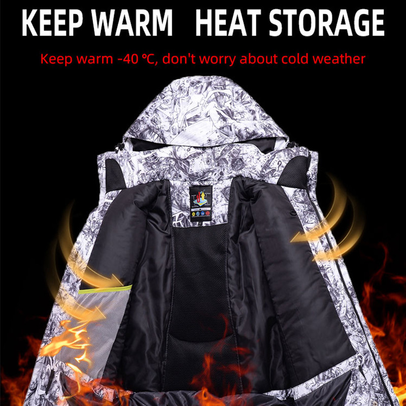 Férfi sídzseki és nadrág szett vízálló kültéri téli snowboard dzsekik szélálló hegyi hóruha