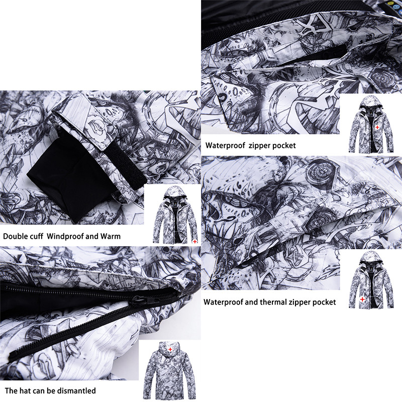 Férfi sídzseki és nadrág szett vízálló kültéri téli snowboard dzsekik szélálló hegyi hóruha