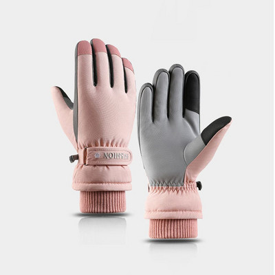 1 чифт зимни ски ръкавици Сензорен екран Топли удебелени Водоустойчиви сноуборд Жени Мъжки Ръкавици за каране Аксесоари на открито