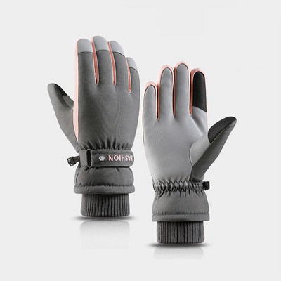 1 чифт зимни ски ръкавици Сензорен екран Топли удебелени Водоустойчиви сноуборд Жени Мъжки Ръкавици за каране Аксесоари на открито