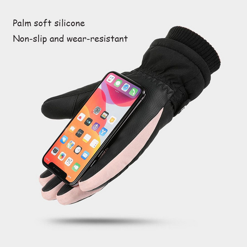 1 чифт зимни ски ръкавици Сензорен екран Топли удебелени Водоустойчиви сноуборд Жени Мъжки Ръкавици за каране Аксесоари на открито