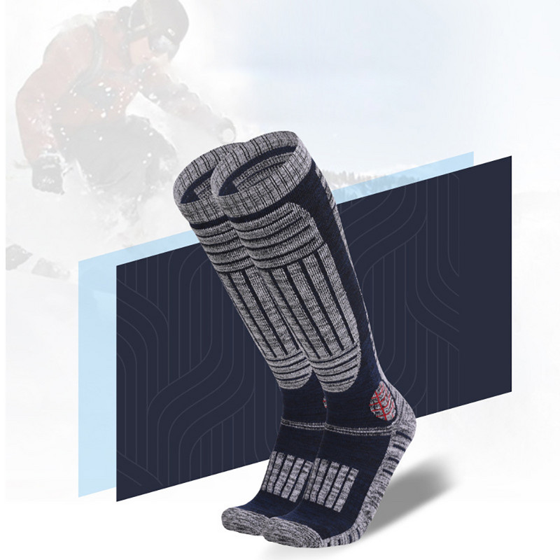 KoKossi Спортни чорапи за ски на открито Удебелени чорапи за планинарство Носени меки хавлиени долнища Дълги тръбни чорапи Поглъщащи потта Топли